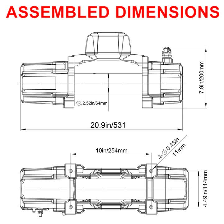 Rugcel TANK 13,500lb Winch (13K)