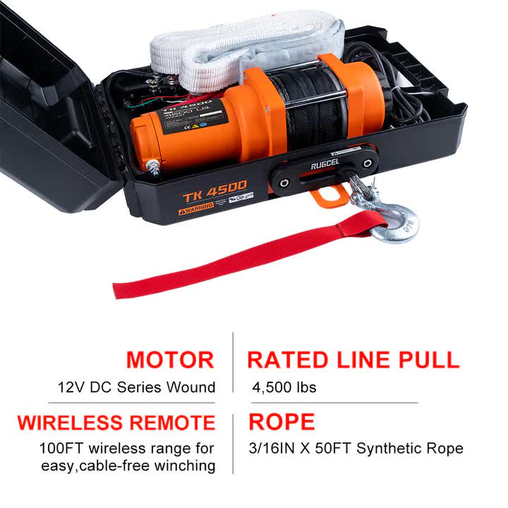 Rugcel 4500lbs Portable Electric Winch
